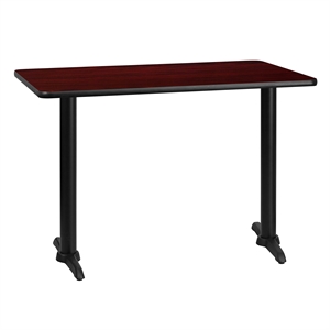 Flash Furniture 30&quot x 42&quot Restarant Dining Table in Black and Mahogany