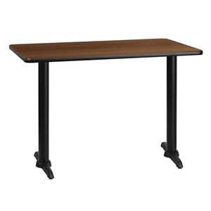 Flash Furniture 30&quot x 42&quot Restaurant Dining Table in Black and Walnut