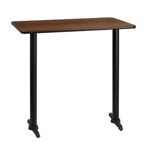Flash Furniture 30&quot x 42&quot Restaurant Bar Table in Black and Walnut