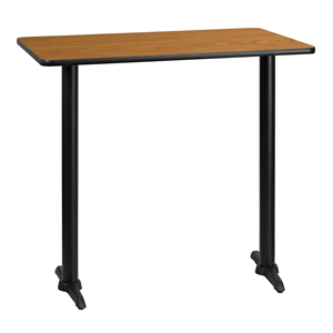 Flash Furniture 30&quot x 42&quot Restaurant Bar Table in Black and Natural