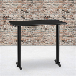 Flash Furniture 30&quot x 48&quot Restaurant Bar Table in Black and Natural