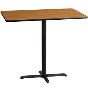 Flash Furniture 30&quot x 48&quot Restaurant Bar Table in Black and Natural