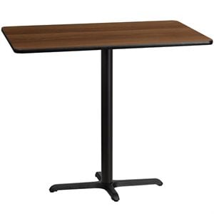 Flash Furniture 30&quot x 48&quot Restaurant Bar Table in Black and Walnut