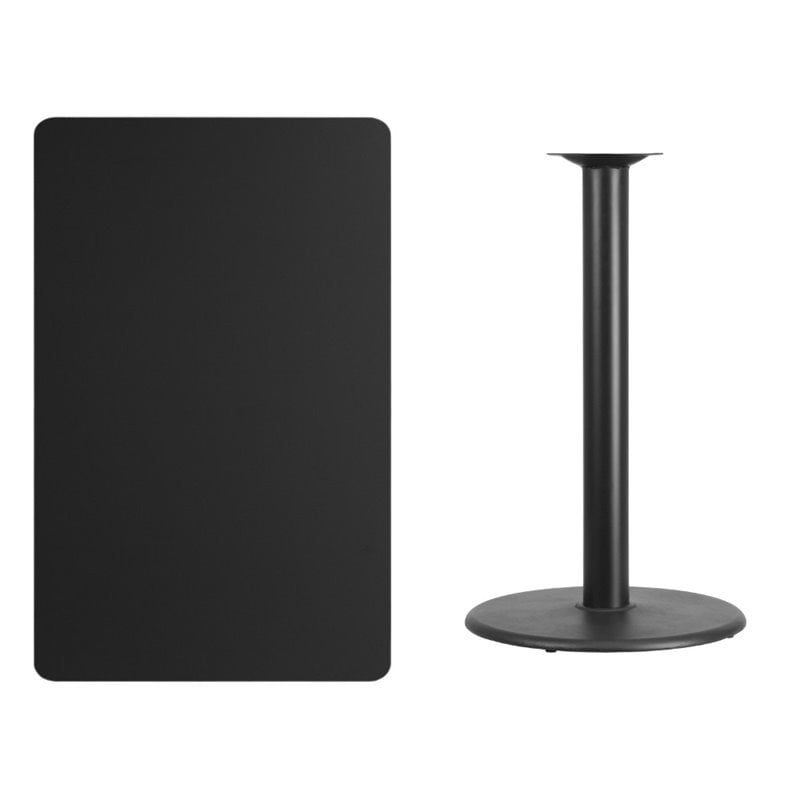 Flash Furniture 30X48 Laminate Table-Rd Base In Black