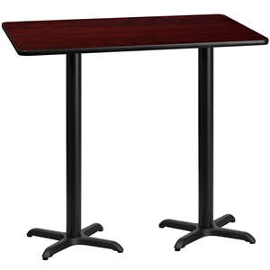 Flash Furniture 30&quot x 60&quot Restarant Bar Table in Black and Mahogany