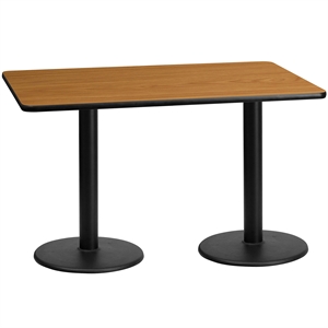 Flash Furniture 30&quot x 60&quot Restaurant Dining Table in Black and Natural
