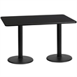 Flash Furniture 30X60 Laminate Table-Rd Base In Black