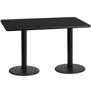 Flash Furniture 30X60 Laminate Table-Rd Base In Black