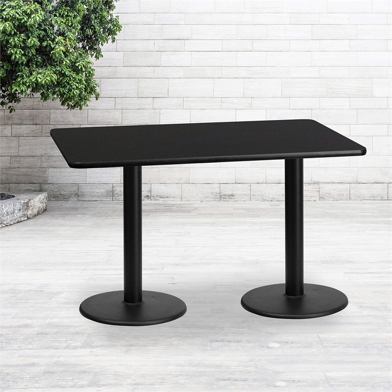 Flash Furniture 30X60 Laminate Table-Rd Base In Black