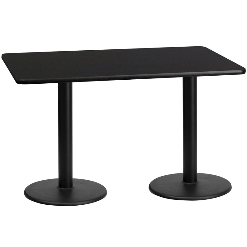 Flash Furniture 30X60 Laminate Table-Rd Base In Black