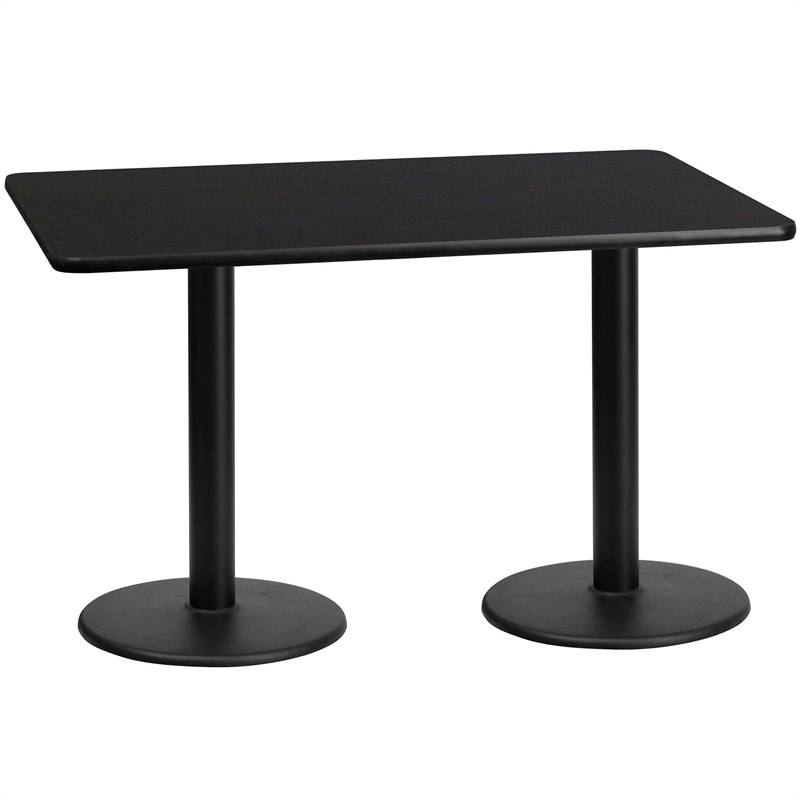 Flash Furniture 30X60 Laminate Table-Rd Base In Black