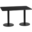Flash Furniture 30X60 Laminate Table-Rd Base In Black