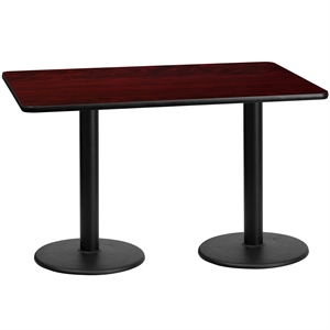 Flash Furniture 30&quot x 60&quot Restarant Dining Table in Black and Mahogany