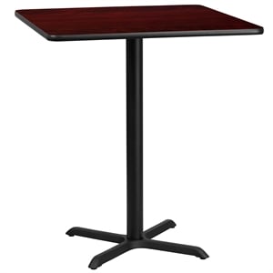 Flash Furniture 36&quot Square Restarant Bar Table in Black and Mahogany