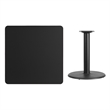 Flash Furniture 36Sq Laminate Table-Rd Base In Black