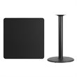 Flash Furniture 36Sq Laminate Table-Rd Base In Black