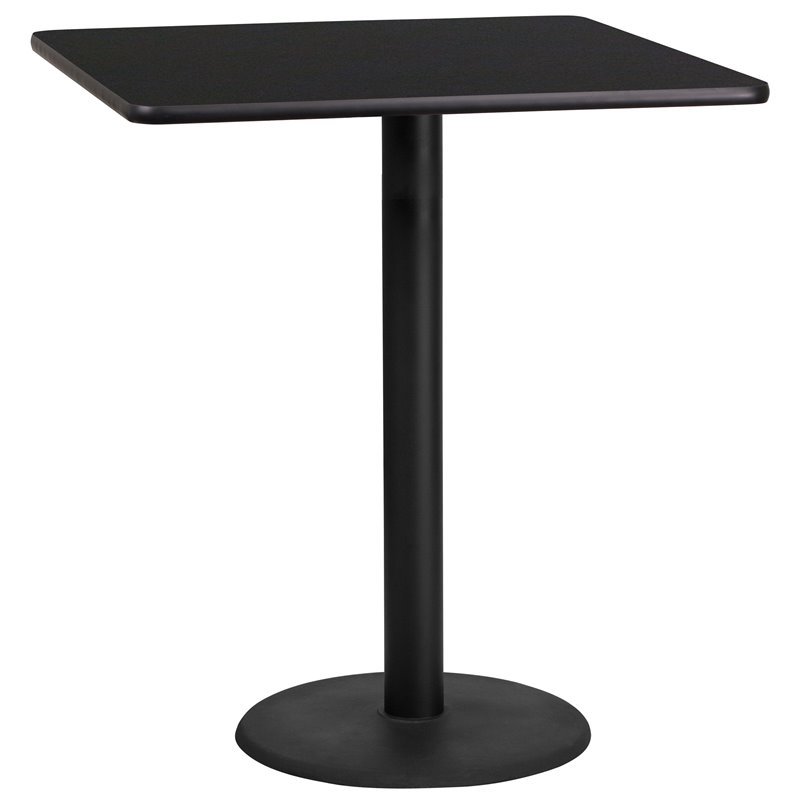 Flash Furniture 36Sq Laminate Table-Rd Base In Black