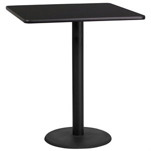 flash furniture contemporary laminate top round base restaurant bar table in black