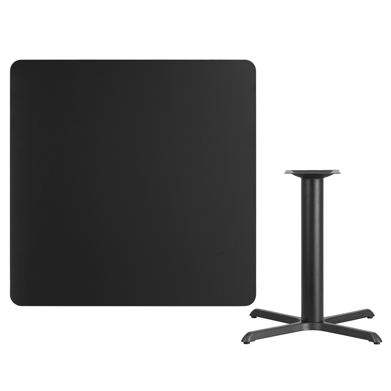 Flash Furniture 42Sq Laminate Table-X-Base In Black
