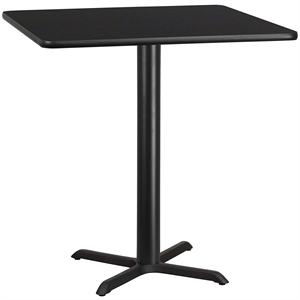 Flash Furniture 42&quot Square Restaurant Dining Table in Black Natural