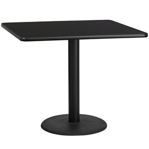 Flash Furniture 42&quot Square Restaurant Dining Table in Black Natural
