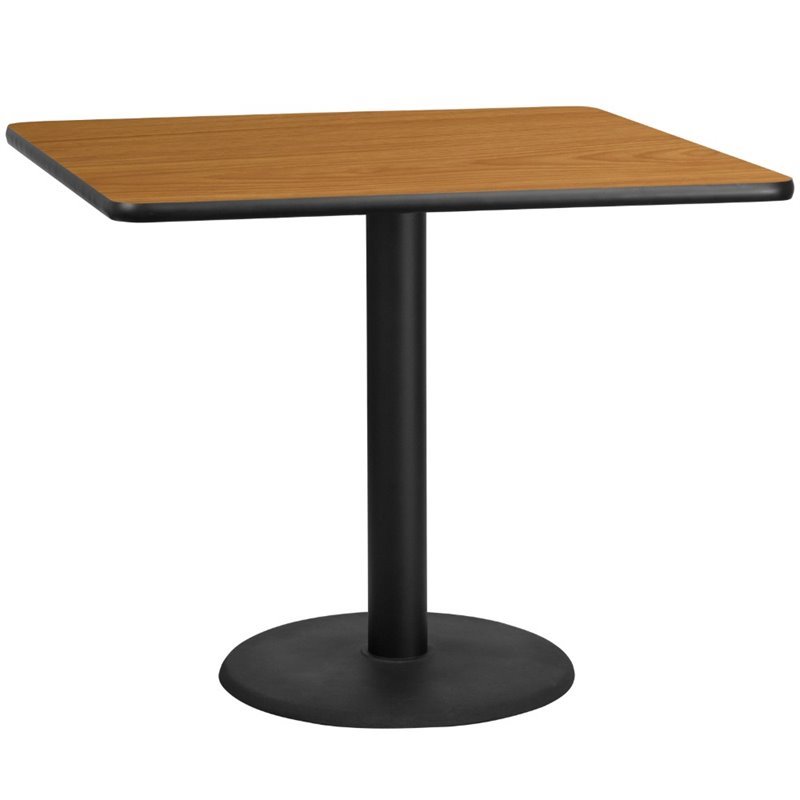 42 Square Restaurant Dining Table In Black Natural