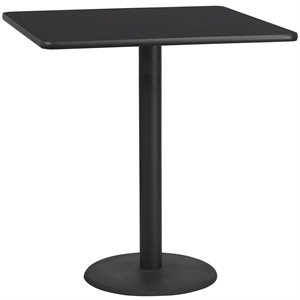 Flash Furniture 42&quot Square Restaurant Bar Table in Black and Natural