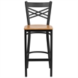Flash Furniture Metal Restaurant Bar Stool in Black and Natural