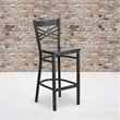 Flash Furniture Metal Restaurant Bar Stool in Black and Walnut