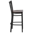 Flash Furniture Metal Restaurant Bar Stool in Black and Walnut