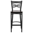 Flash Furniture Metal Restaurant Bar Stool in Black and Walnut