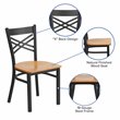 Flash Furniture Restaurant Dining Chair in Black and Natural