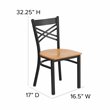 Flash Furniture Restaurant Dining Chair in Black and Natural