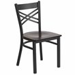 Flash Furniture Restaurant Dining Chair in Black and Walnut