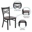 Flash Furniture Restaurant Dining Chair in Black and Walnut