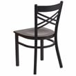 Flash Furniture Restaurant Dining Chair in Black and Walnut