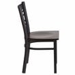 Flash Furniture Restaurant Dining Chair in Black and Walnut