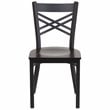 Flash Furniture Restaurant Dining Chair in Black and Walnut