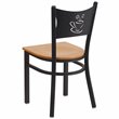 Flash Furniture Restaurant Dining Chair in Black and Natural