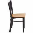 Flash Furniture Restaurant Dining Chair in Black and Natural