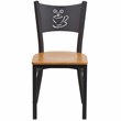 Flash Furniture Restaurant Dining Chair in Black and Natural