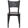 Flash Furniture Restaurant Dining Chair in Black and Walnut