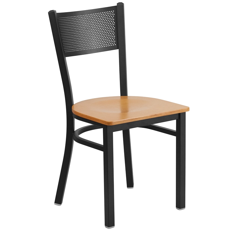 Flash Furniture Restaurant Chair in Black and Natural