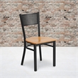 Flash Furniture Restaurant Chair in Black and Natural