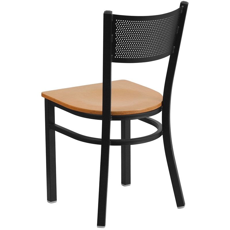 Flash Furniture Restaurant Chair in Black and Natural