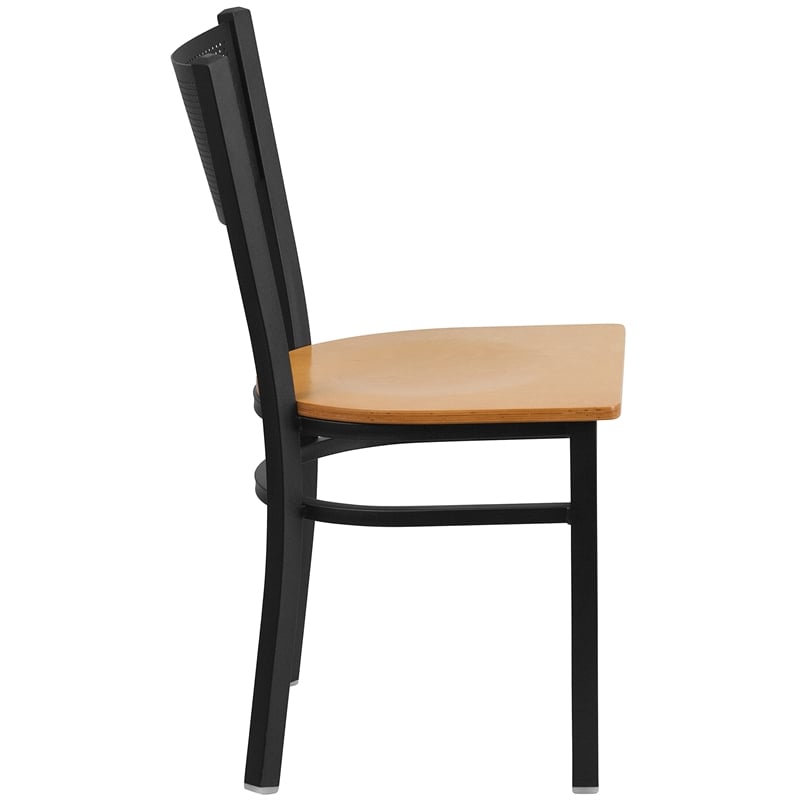Flash Furniture Restaurant Chair in Black and Natural