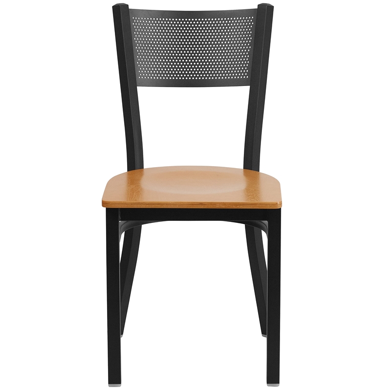 Flash Furniture Restaurant Chair in Black and Natural