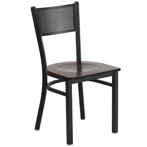 Flash Furniture Restaurant Chair in Black and Walnut