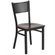 Flash Furniture Restaurant Chair in Black and Walnut