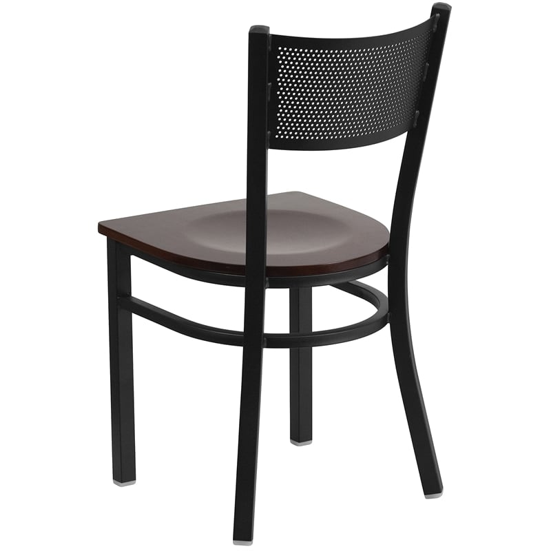 Flash Furniture Restaurant Chair in Black and Walnut